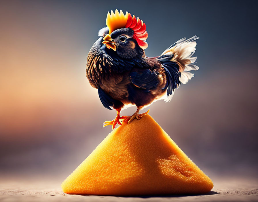 Chicken lays mountain of tiny orange eggs