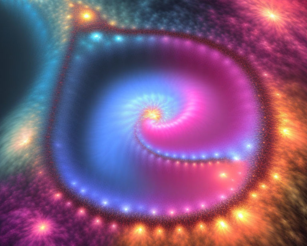 Colorful Blue and Purple Fractal Art with Cosmic Depth