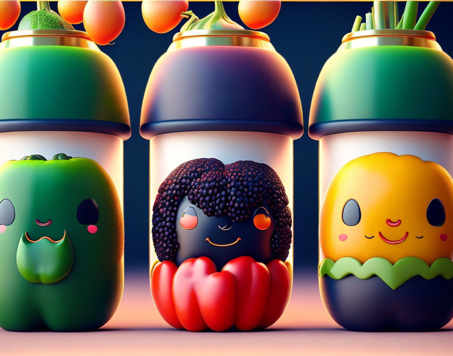 Anthropomorphic Fruits and Vegetables in Playful Designs