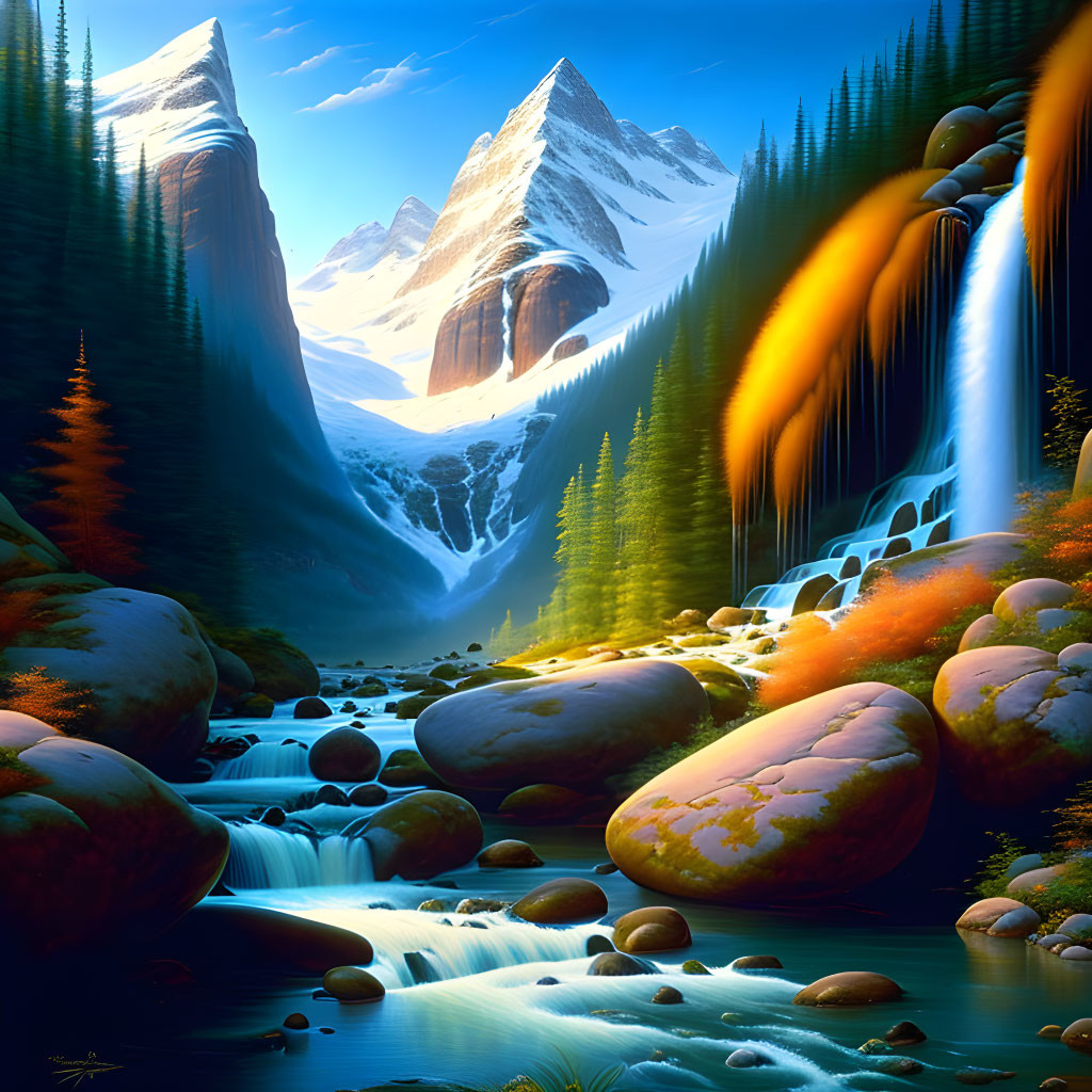  A mountain river