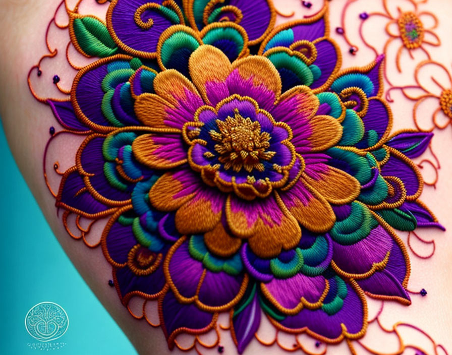 Embroidered Tattoo closeup