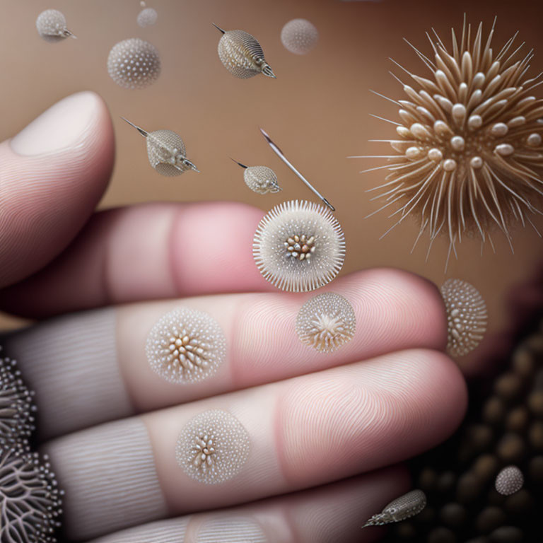 Intricate digital artwork of floating patterned spheres