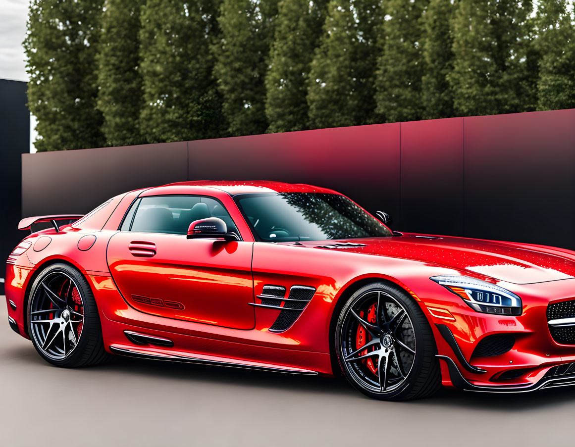 Red 2018 Mercedes SLS AMG Coupe