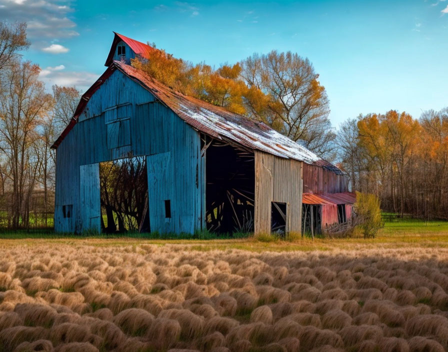 Abandoned barn in the countryside