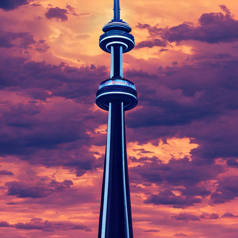 CN Tower at sunset
