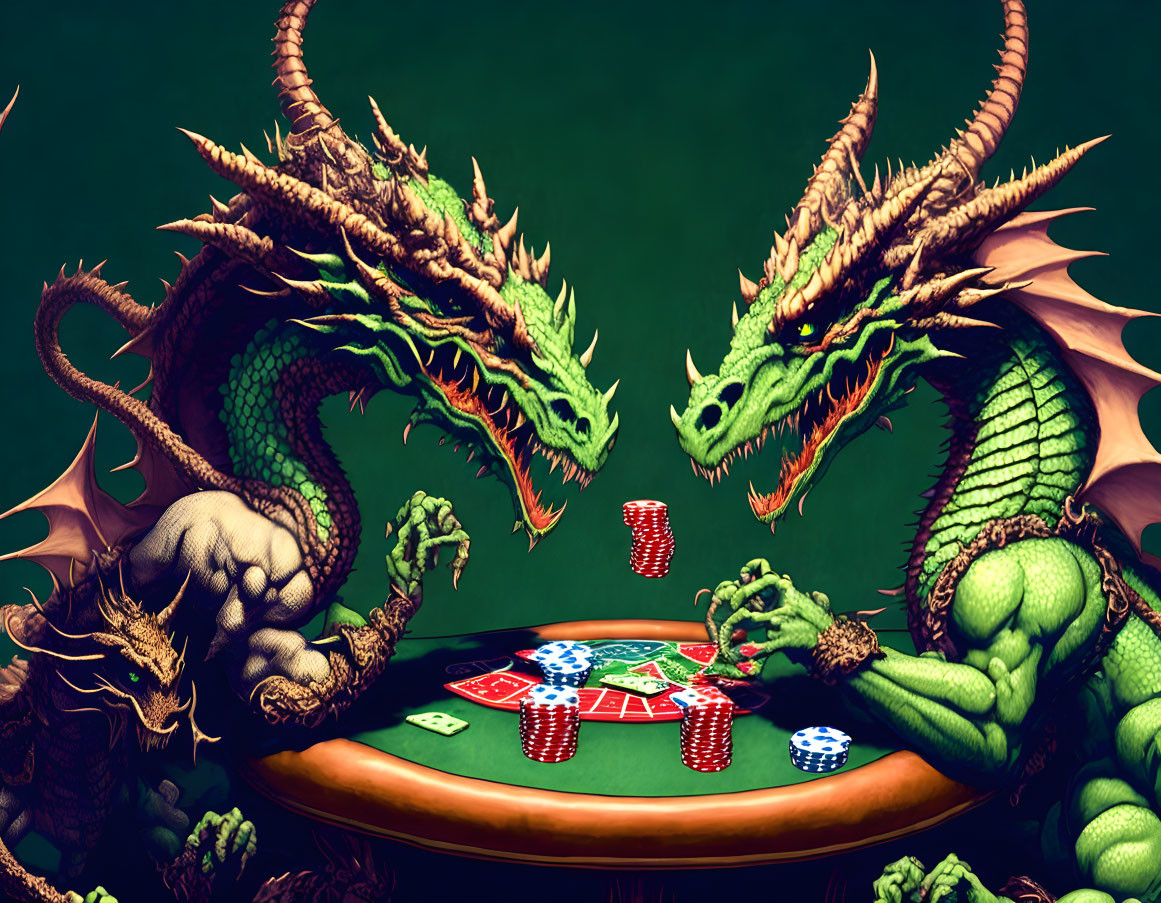 Dragons playing poker