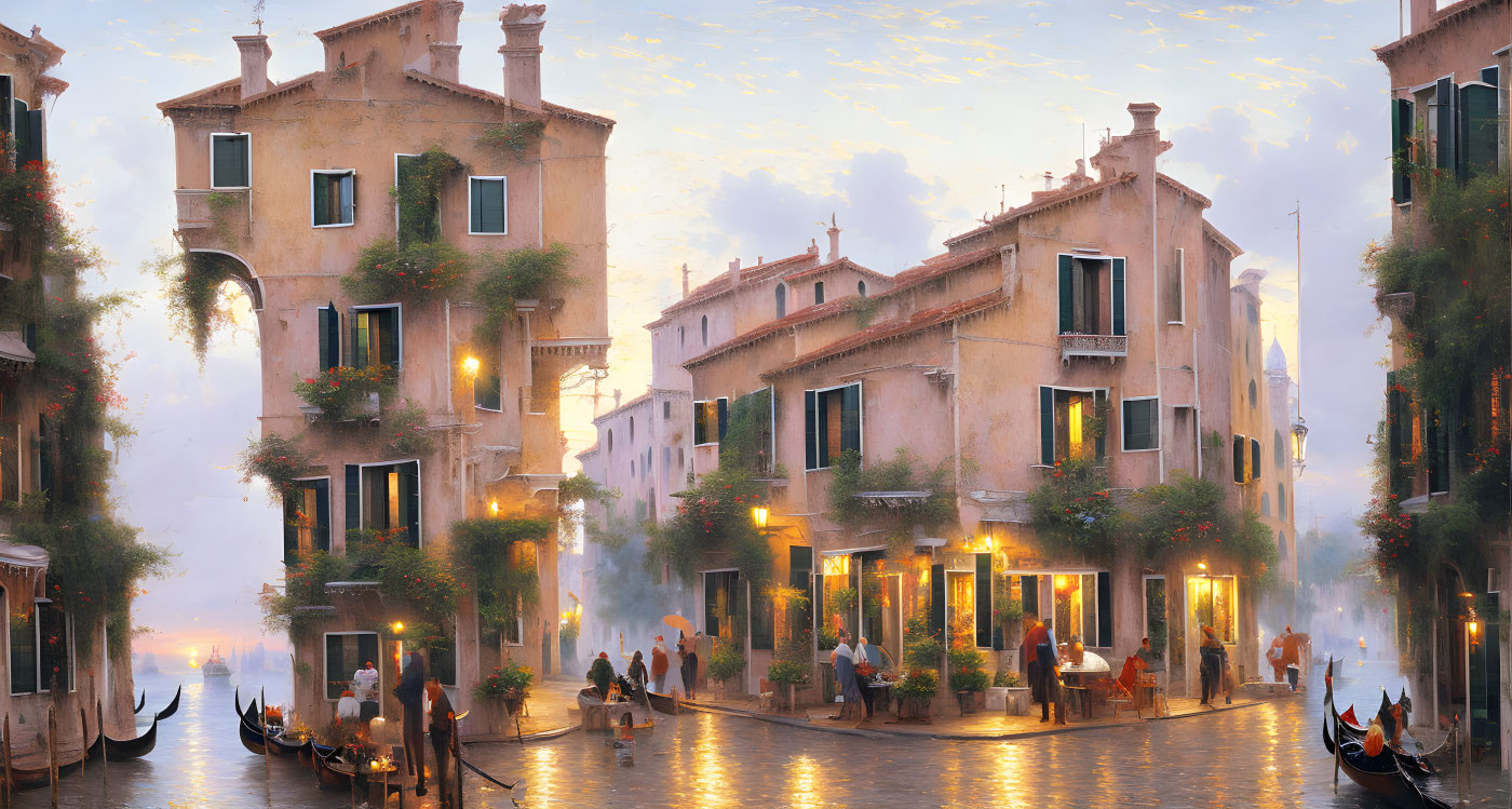 Venice Sunset: Gondolas, Al Fresco Dining, Old Buildings