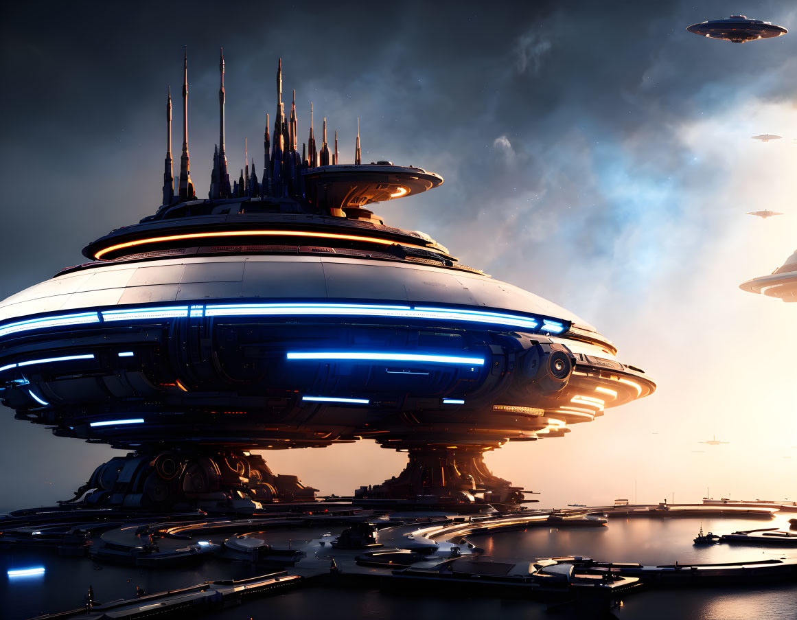 Sci-Fi Futuristic Alien Space Ship