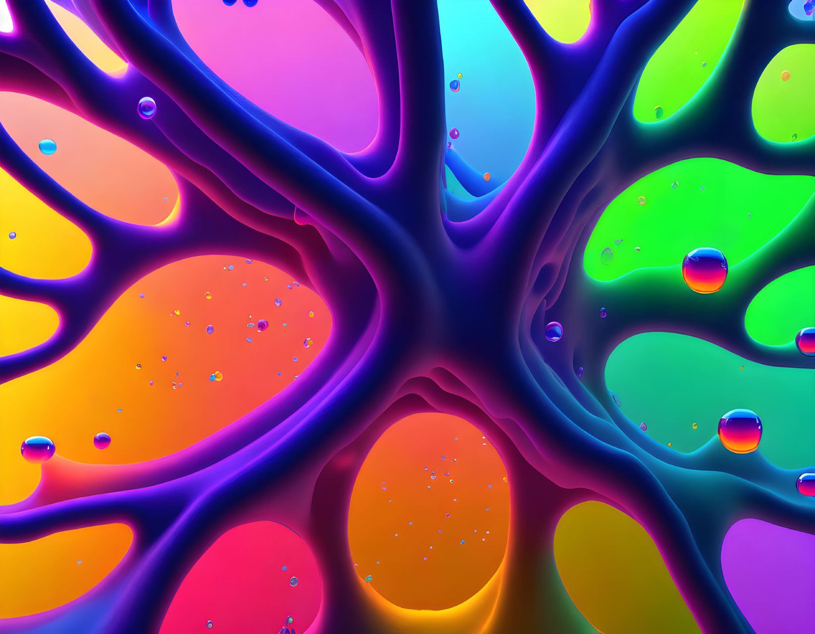 neuron filled with colorful shapes 