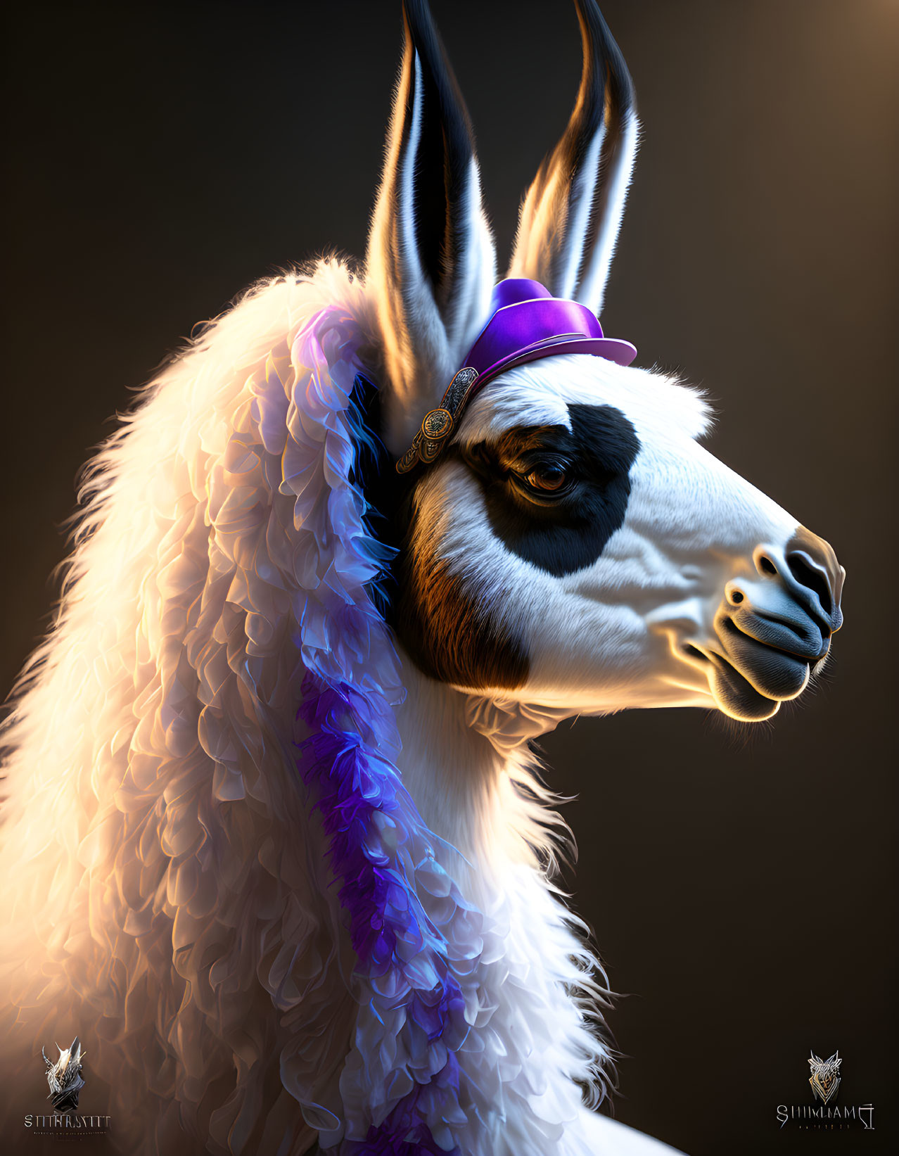llama with tophat