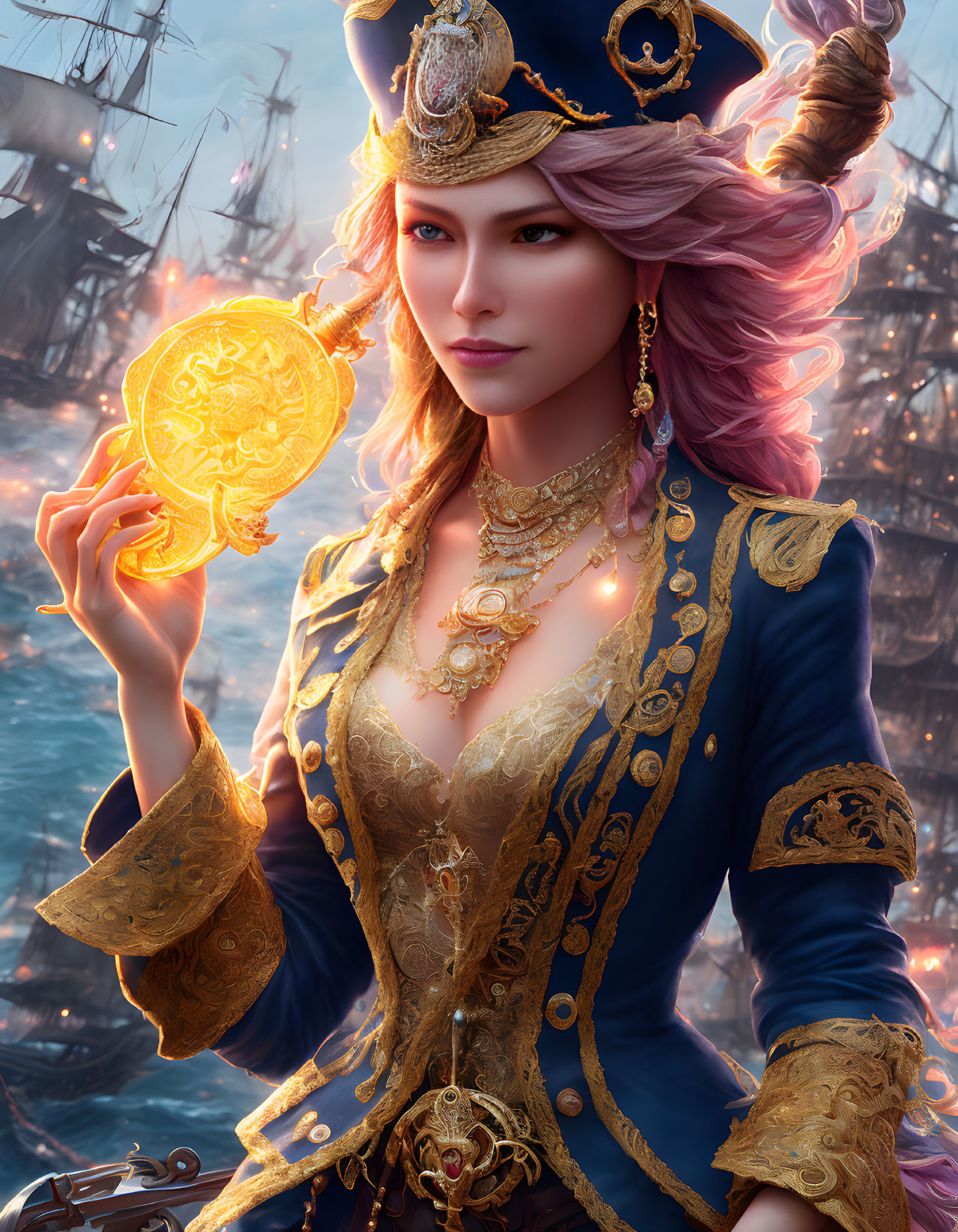 Whimsical female pirate