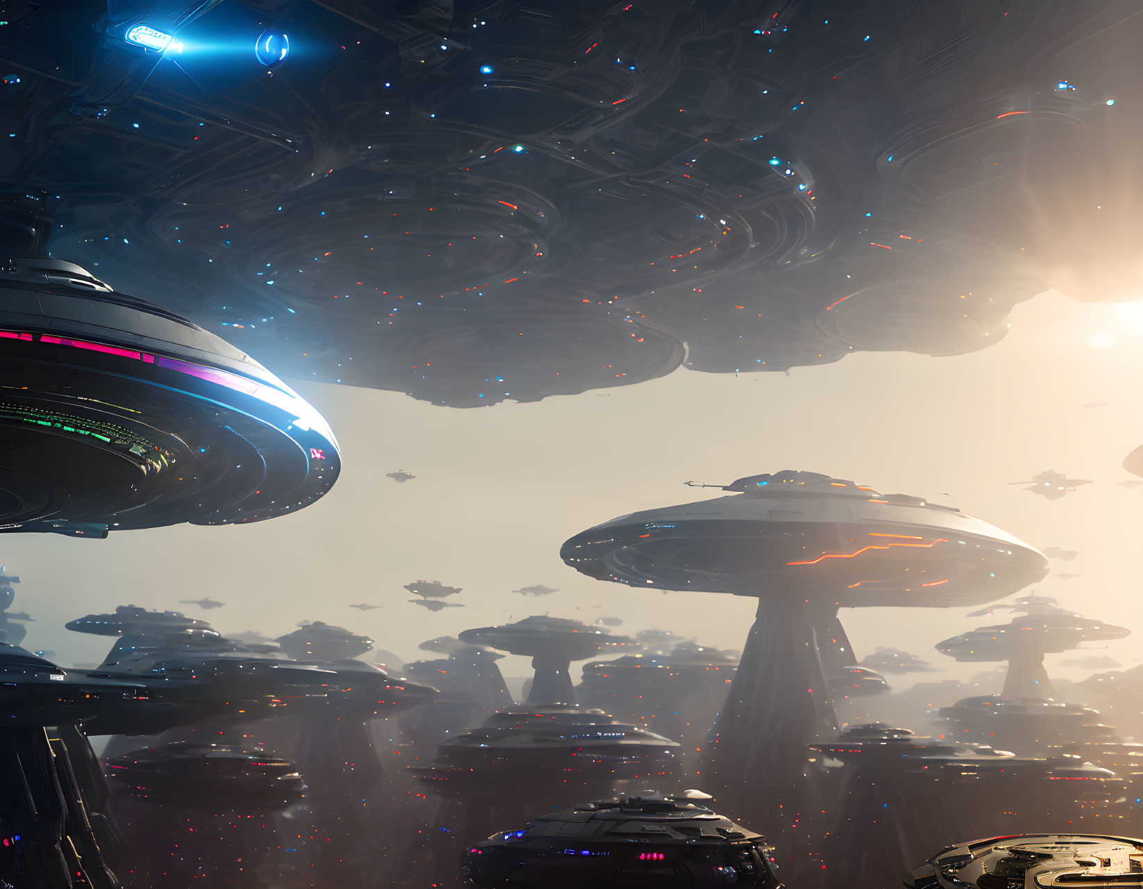 Sci-Fi Futuristic Alien Space Ship