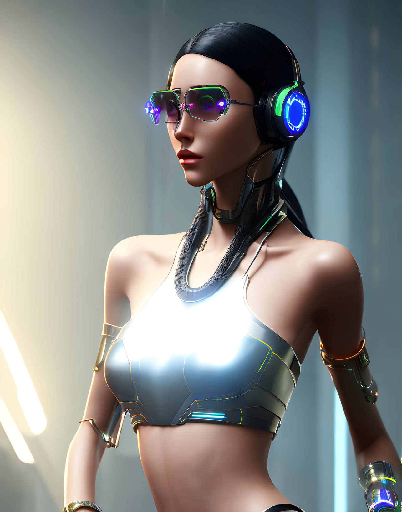  Futuristic cyberpunk girl