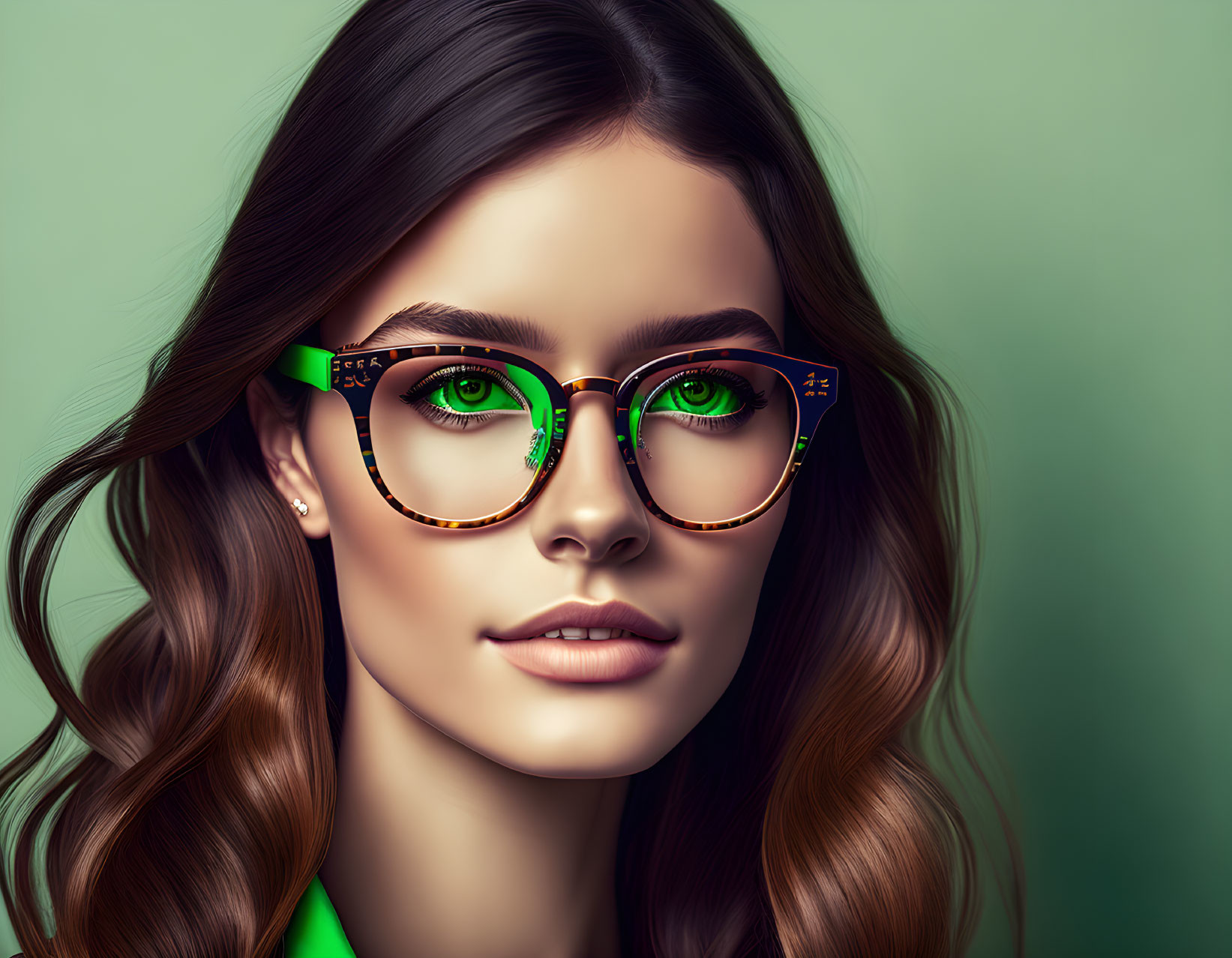Portrait of a very smart girl with glasses