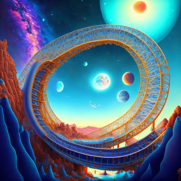 Fantastical looped structure in rocky cosmic landscape
