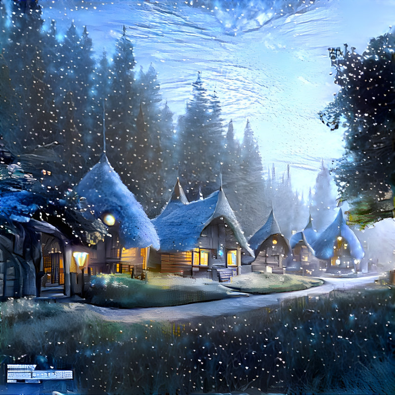 Elven village in the winter