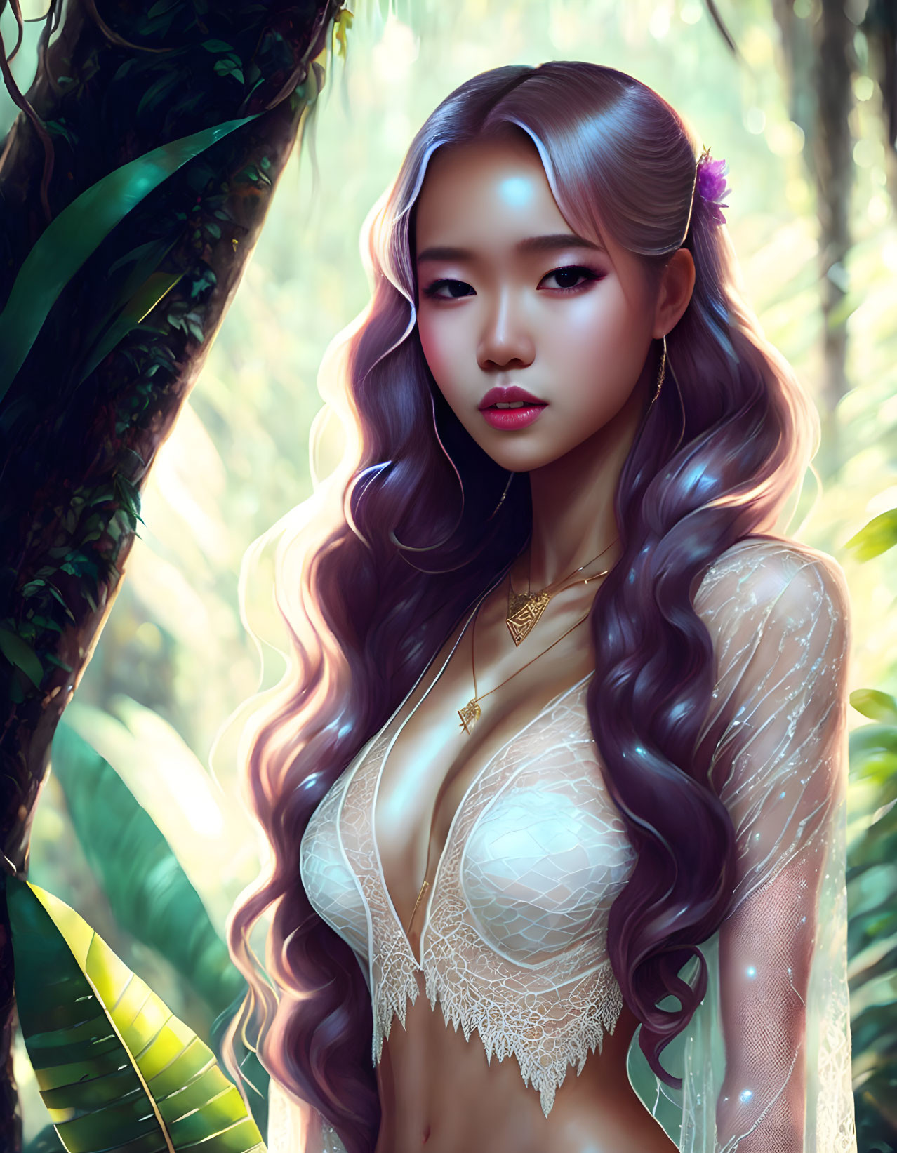 Korean girl with seductive gaze