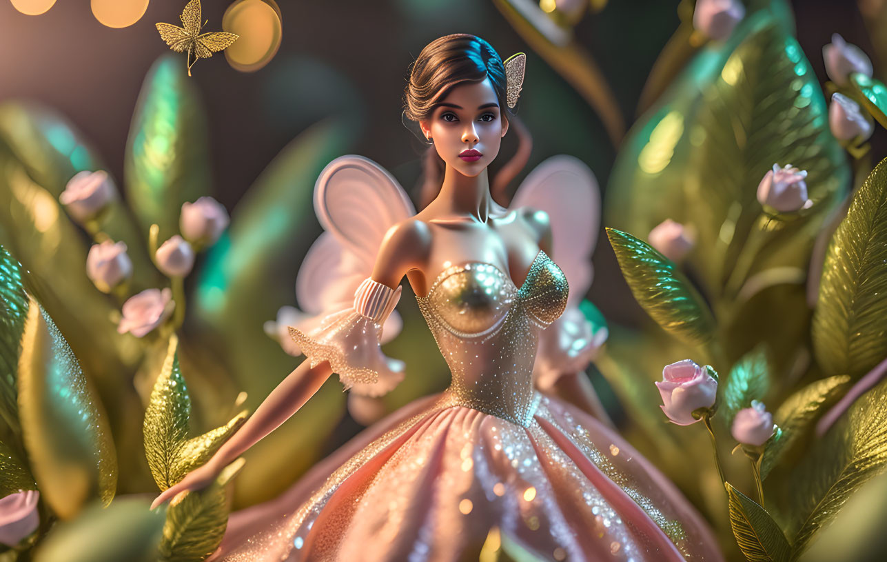 A pretty young adult girl in pixie dust