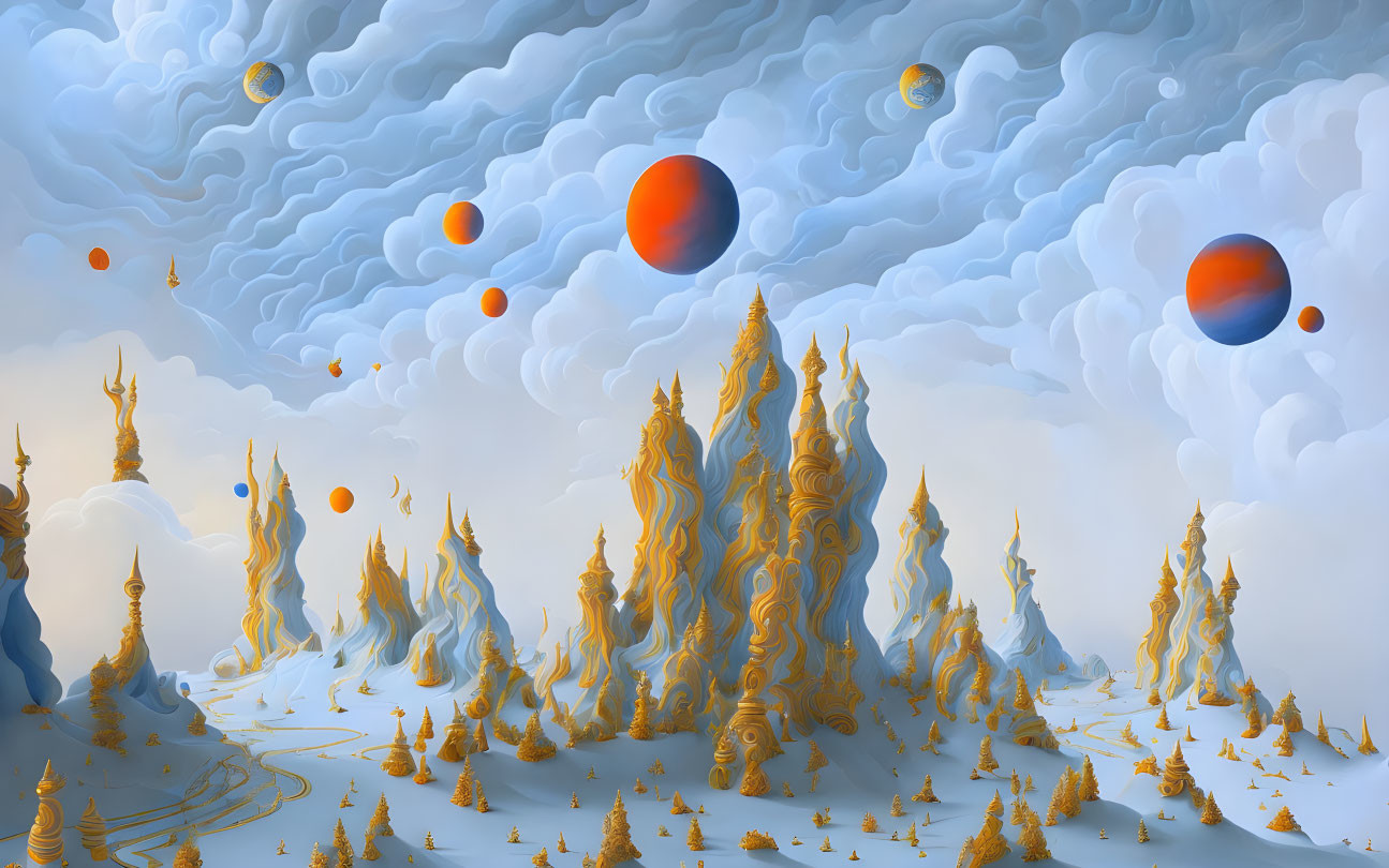 Planet landscape from another universe