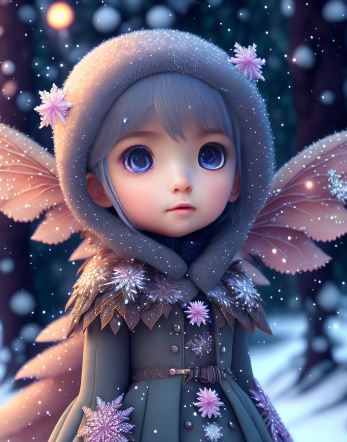 Adorable winter fairy