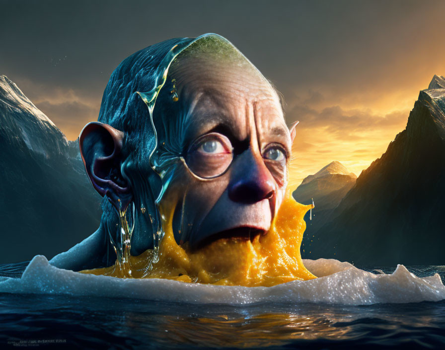 Gollum drowning in easy cheese