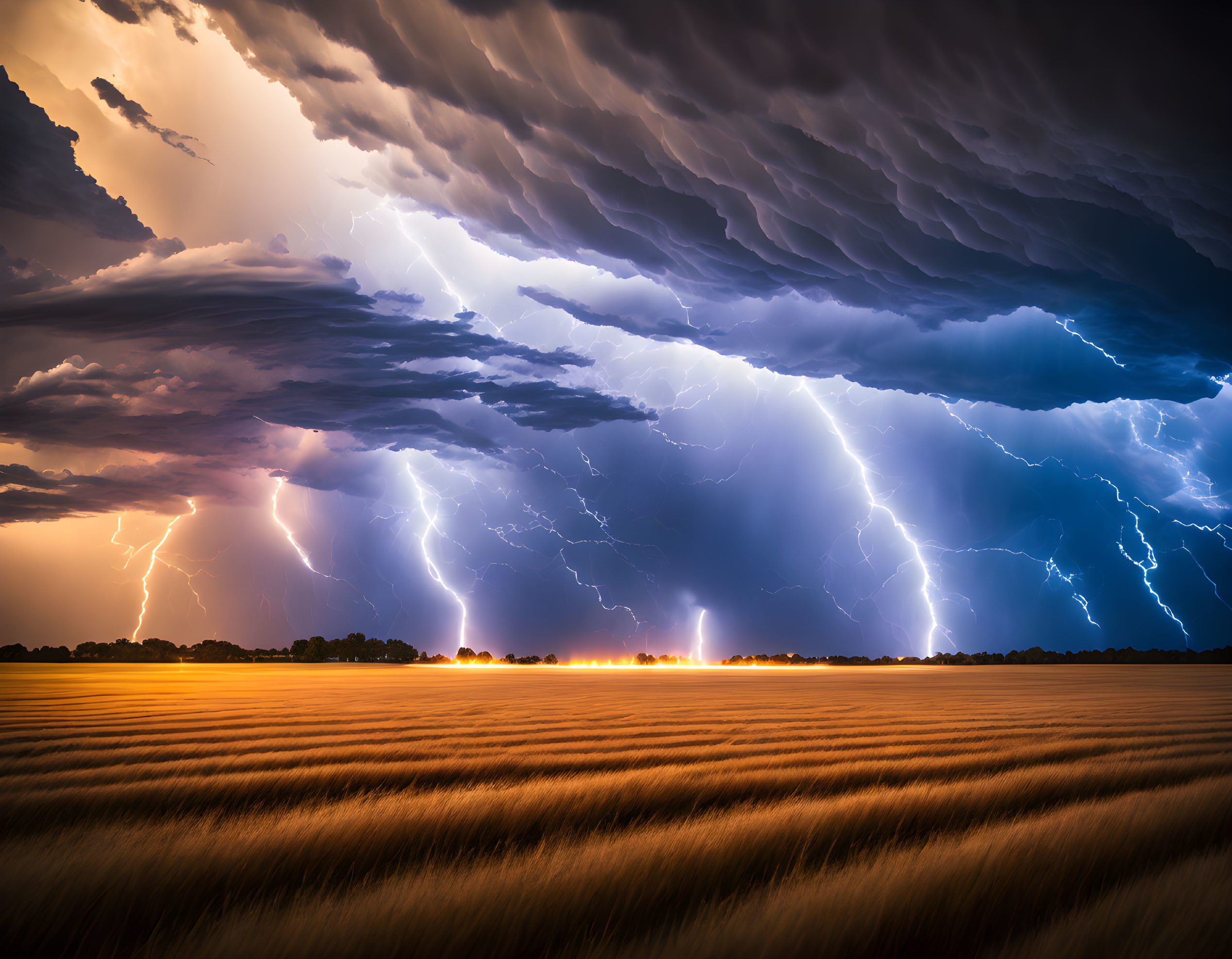 Lightning Over Crops 