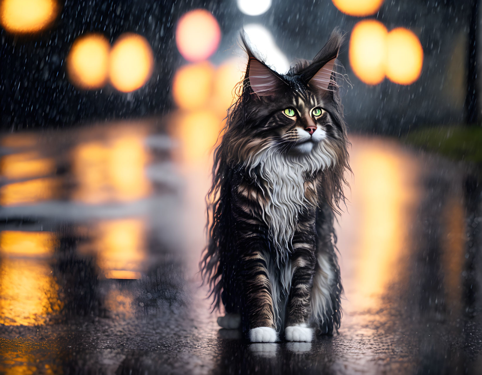 Cat in the rain
