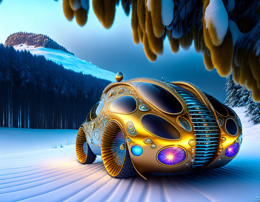 Fantasy biomorphic car