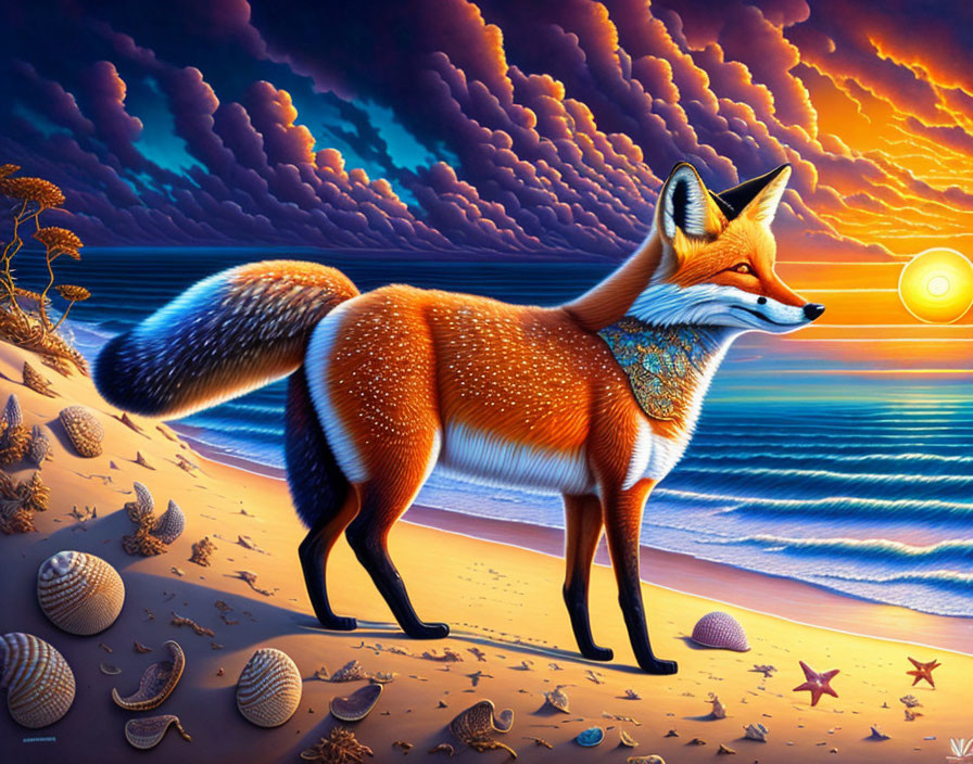 Fox on the sandshore