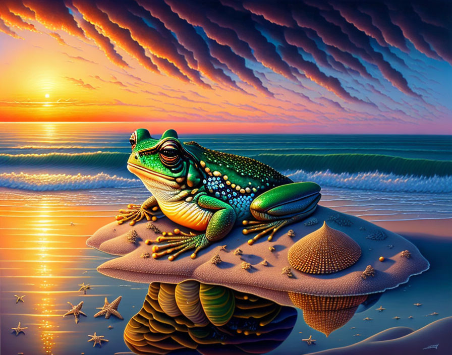 Frog on the sandshore