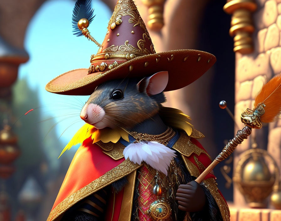 A cocky rat in a rpg fantasy world