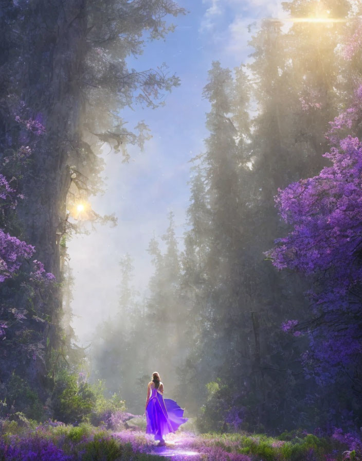 Fantasy goddess of purple forest
