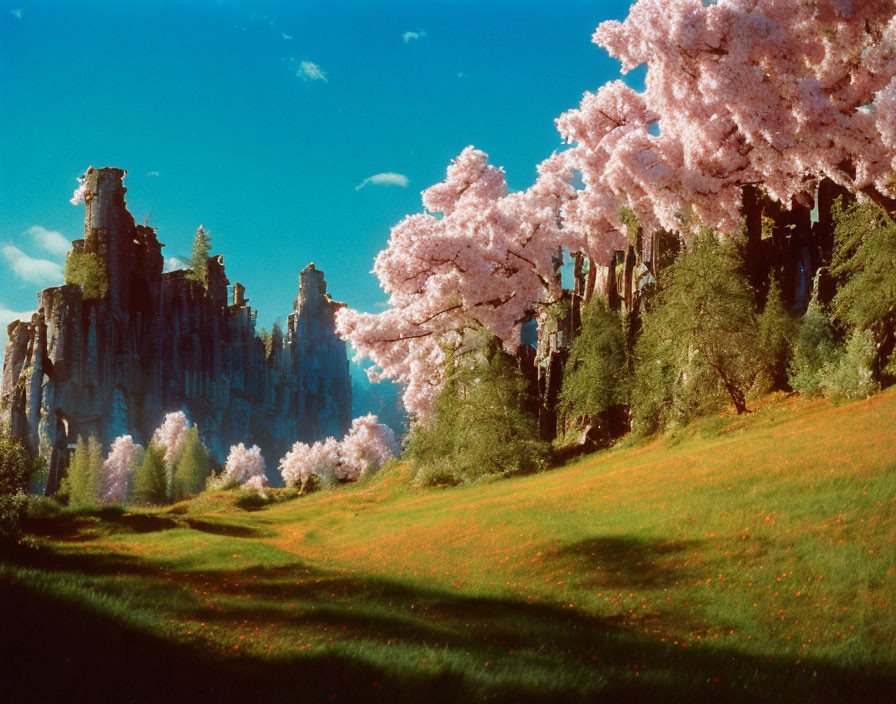 Fantasy realm with blossom