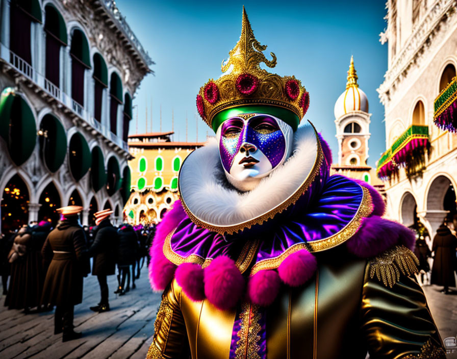 Elaborate Venetian Mask and Costume at Carnival