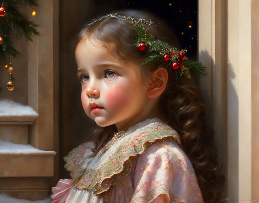 Bambina in attesa del regalo