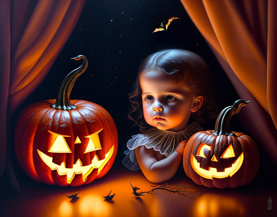 Bambina nella notte di Halloween