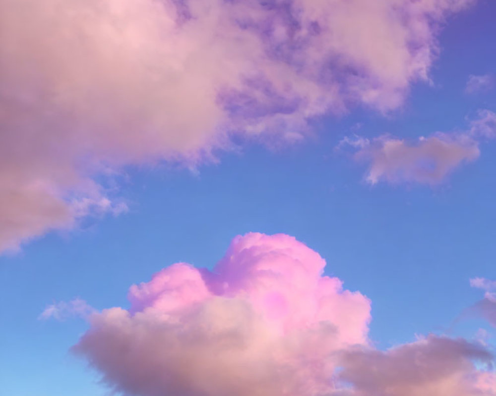 Tranquil Sky with Pink and Purple Clouds at Sunrise or Sunset