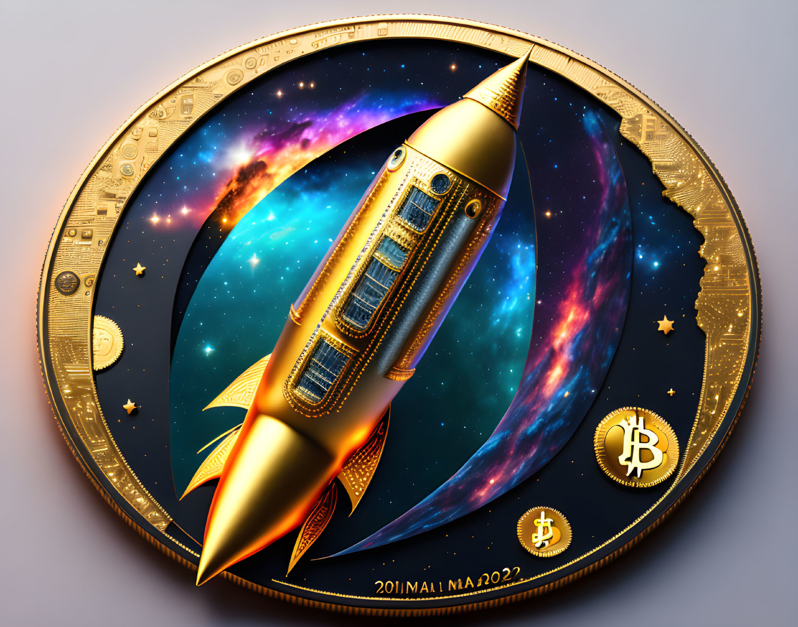"Bitcoin-Clad Space Rocket: Blasting Off into 2024