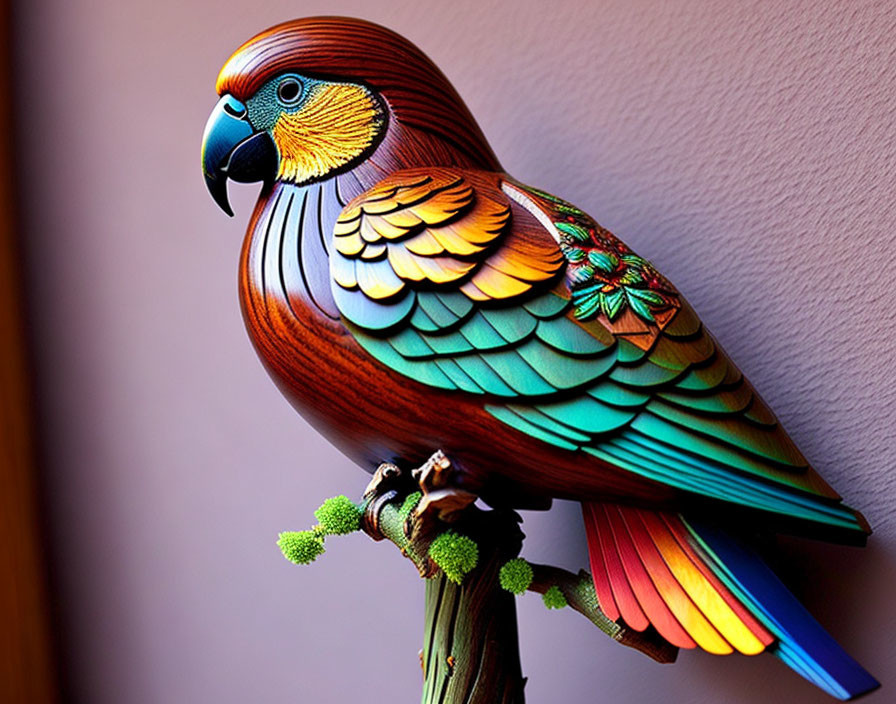 Parrot woodcarving 
