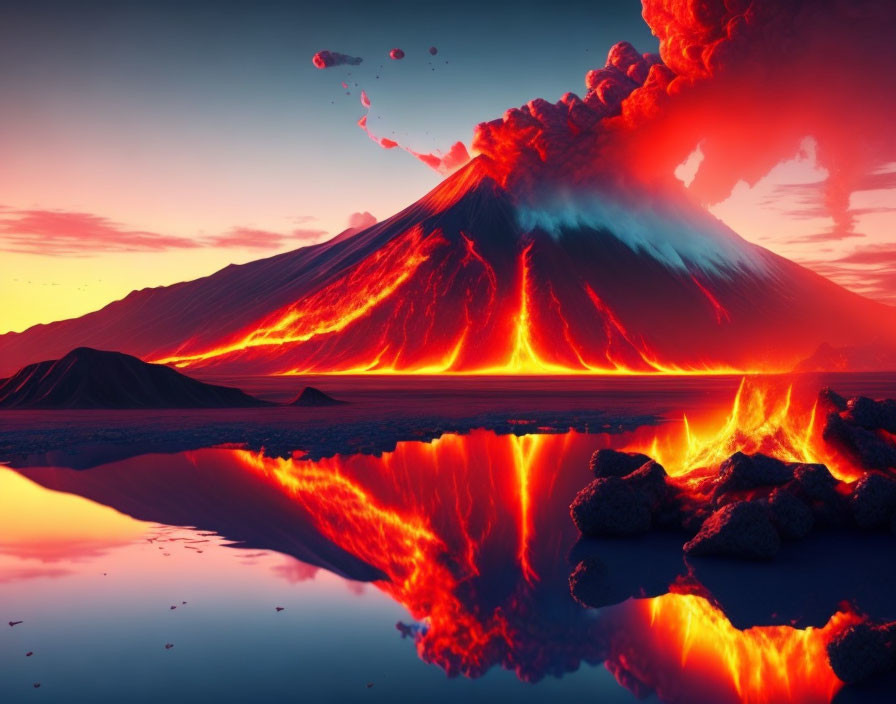 Volcano erupting 