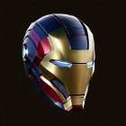Iconic Iron Man Helmet in High-Resolution Gold and Red Colors