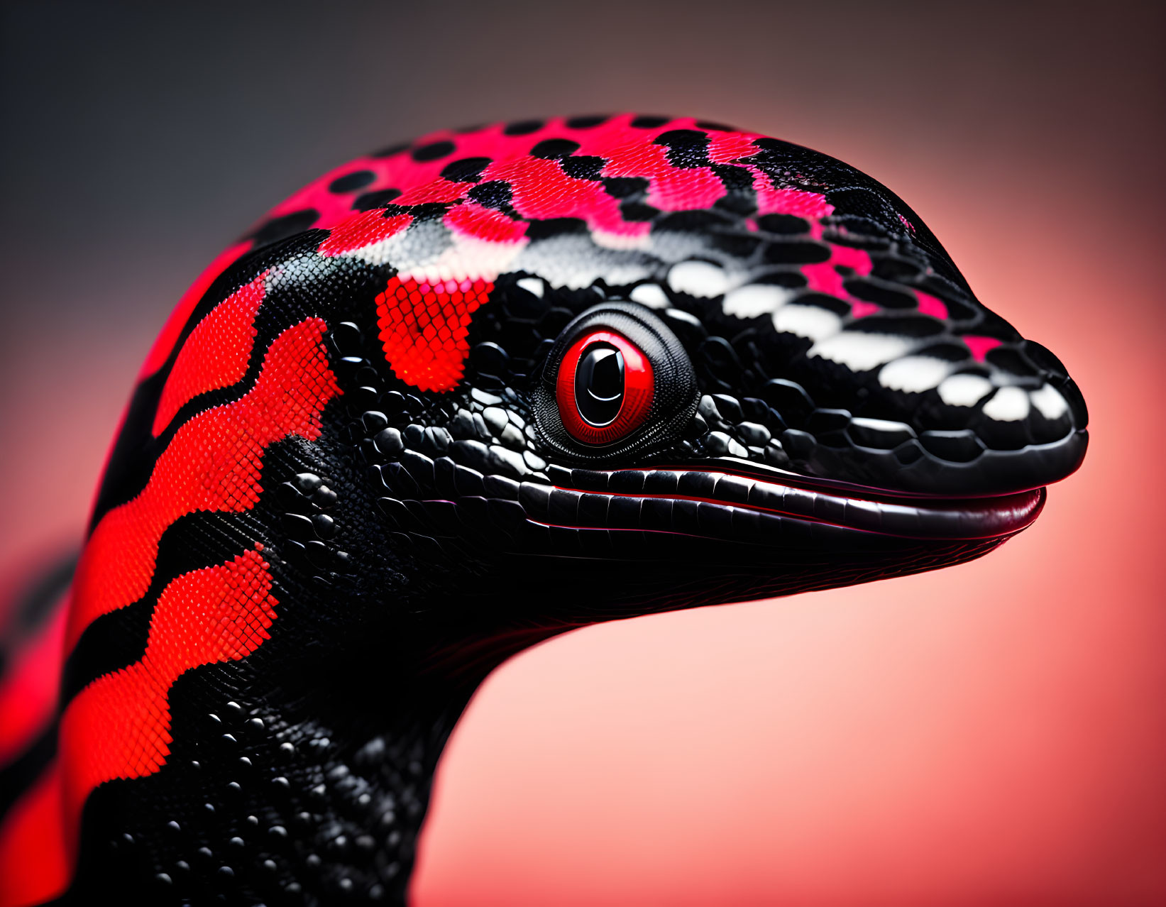 A black and red snake