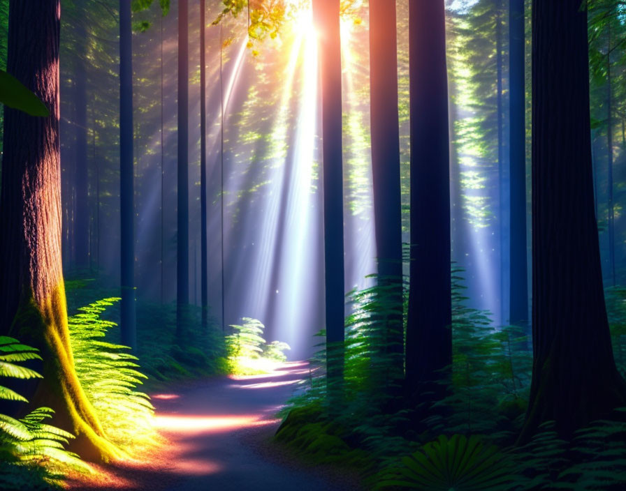 Forest with light