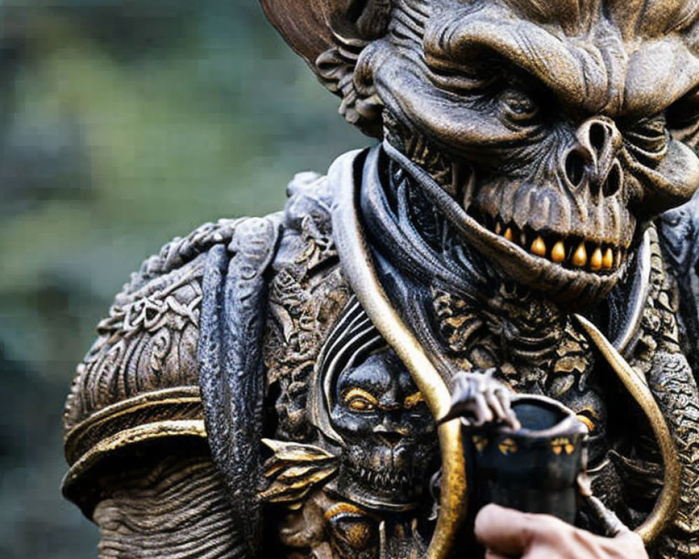 Elaborate Orc Costume with Detailed Prosthetics and Armor