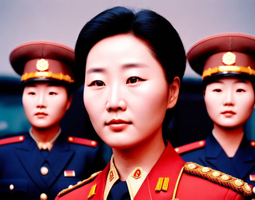North Korean police woman
