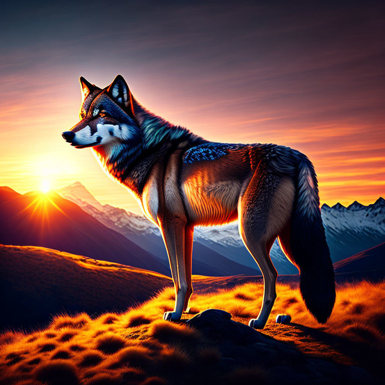 Sunset wolf 