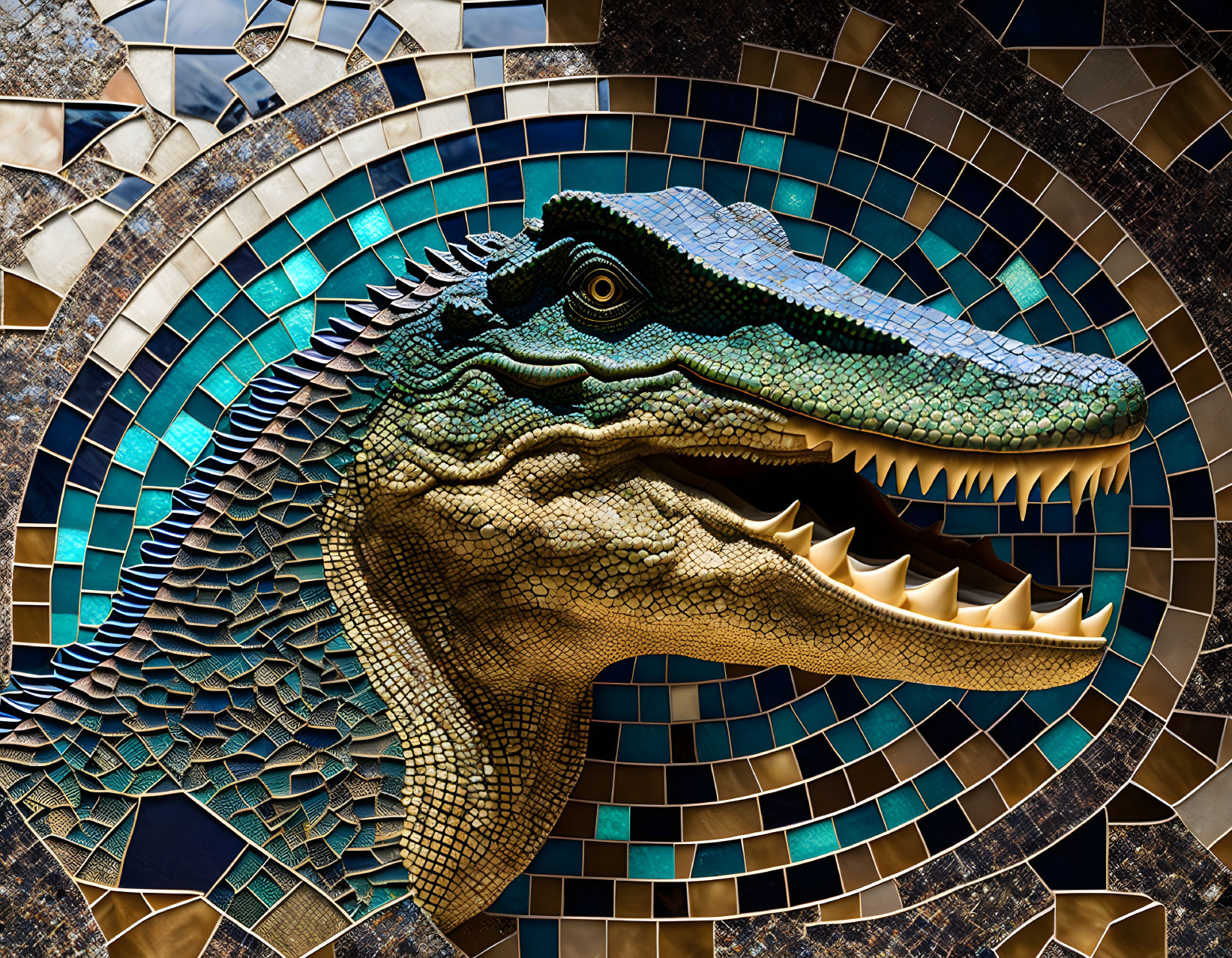 mosaic crocodile