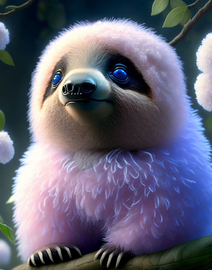 fluffy baby sloth
