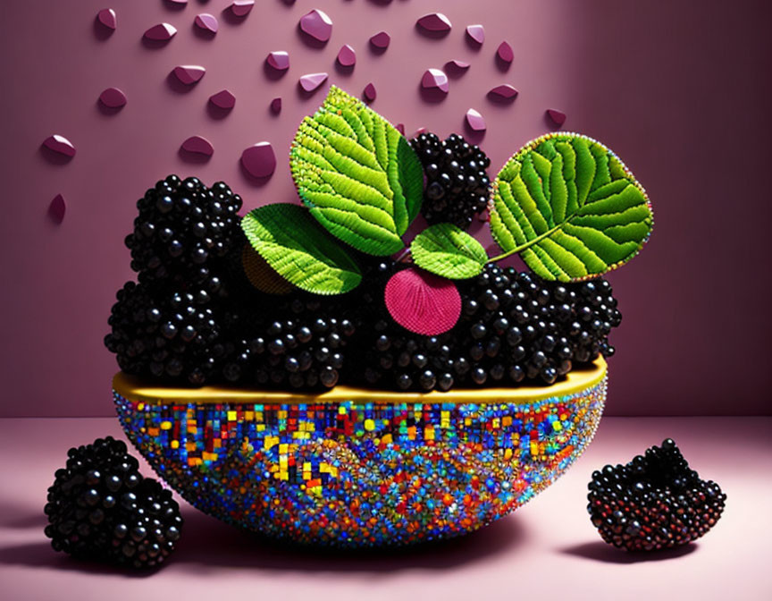 a still life with blackberries from mosaik