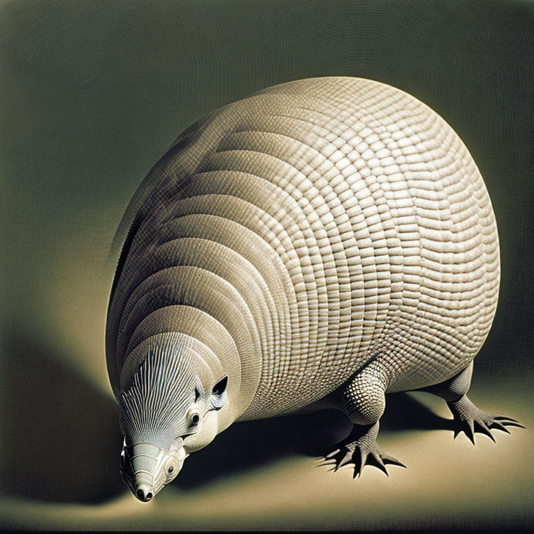 Detailed Armadillo Illustration with Segmented Armor Shell